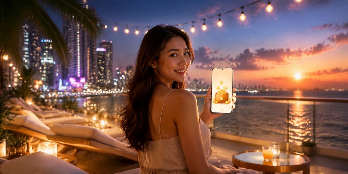 Pengguna dari Kuala Lumpur menggunakan aplikasi mudah alih 4200 untuk mendapat cashback dan bonus